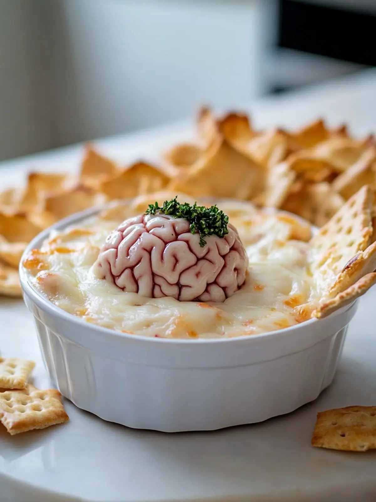 Cheesy Brain Dip Appetizer Recipe for Spooky Party Fun 4 Cheesy Brain Dip Appetizer Recipe