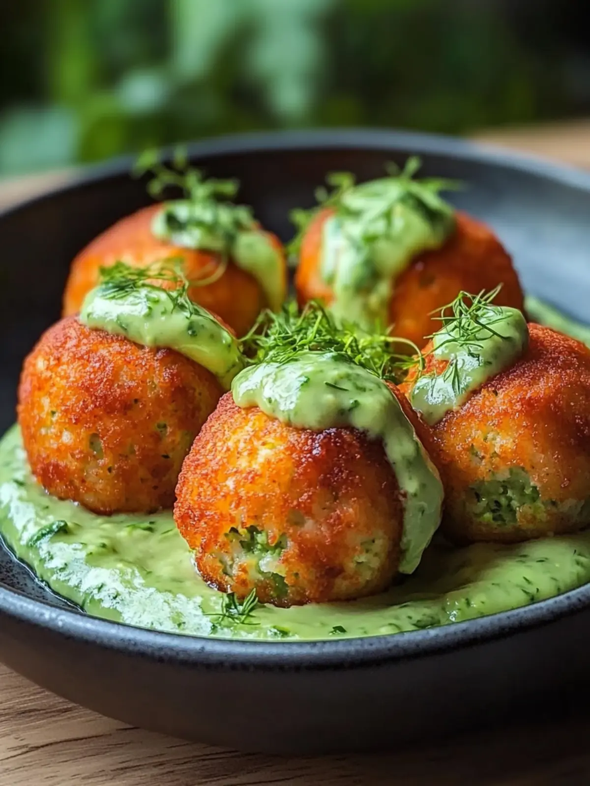 Salmon Balls with Creamy Avocado Sauce for Quick Healthy Snacking 5 Salmon Balls with Creamy Avocado Sauce
