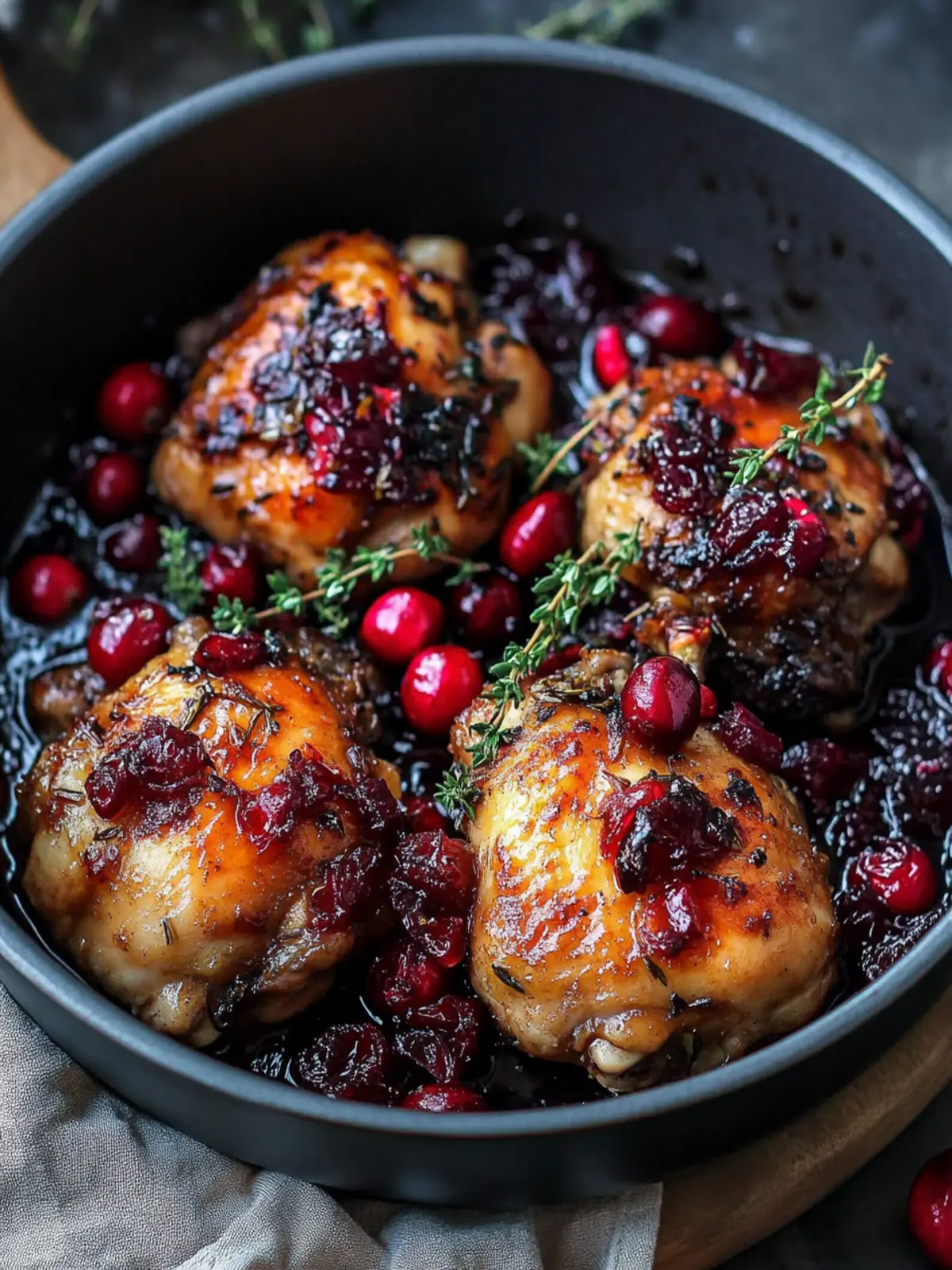 Sticky Cranberry Thyme Chicken Recipe with Food Photography Tips 4 Sticky Cranberry Thyme Chicken & Food Photography Tips