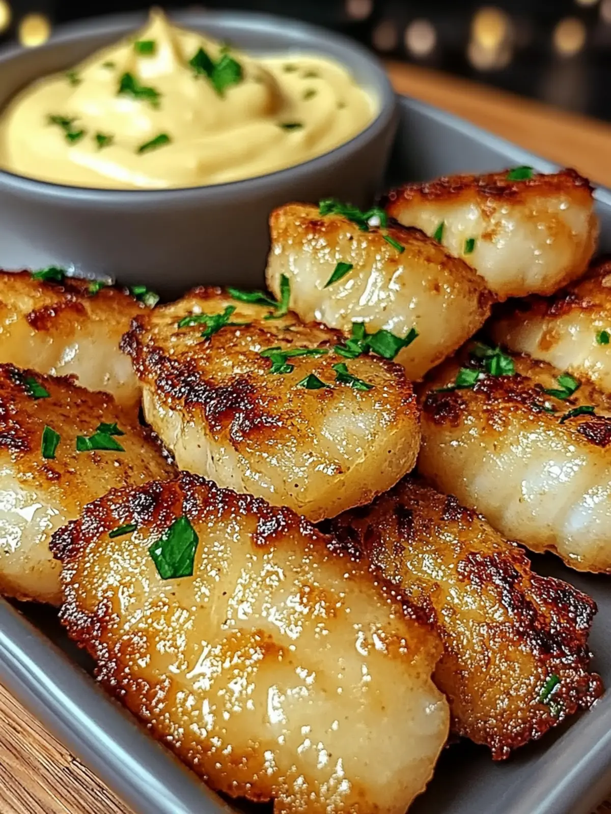 Lemon Butter Fish Bites with Garlic Aioli for Effortless Elegance 3 Lemon Butter Fish Bites with Garlic Aioli
