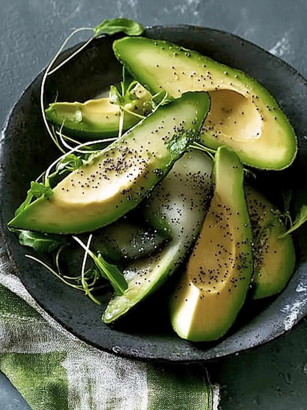 Sliced Avocado with Poppy Seed Vinaigrette: A Bright Delight 3 Recipe: Sliced avocado with poppy seed vinaigrette