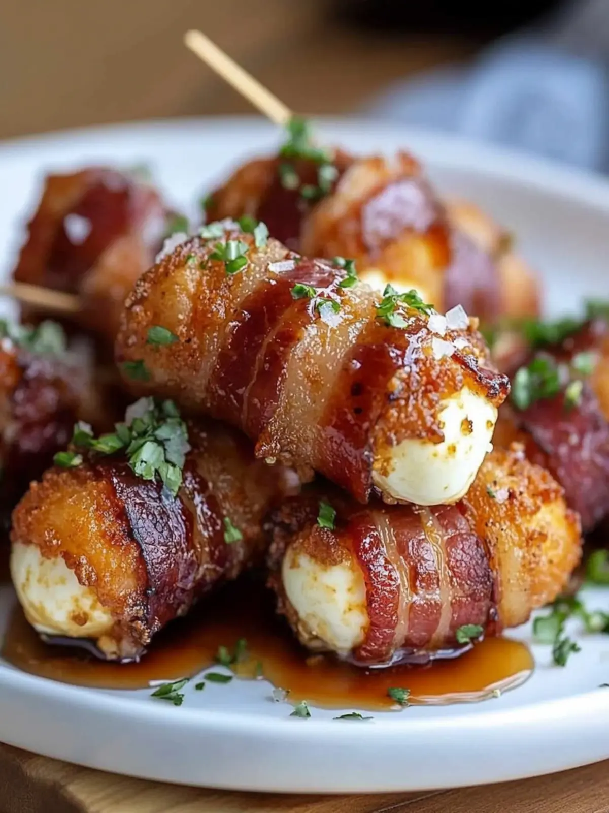 Crispy Bacon Mozzarella Poppers with Sweet Maple Glaze Bliss 2 Crispy Bacon Mozzarella Poppers with Sweet Maple Glaze – Easy Party Appetizer Recipe