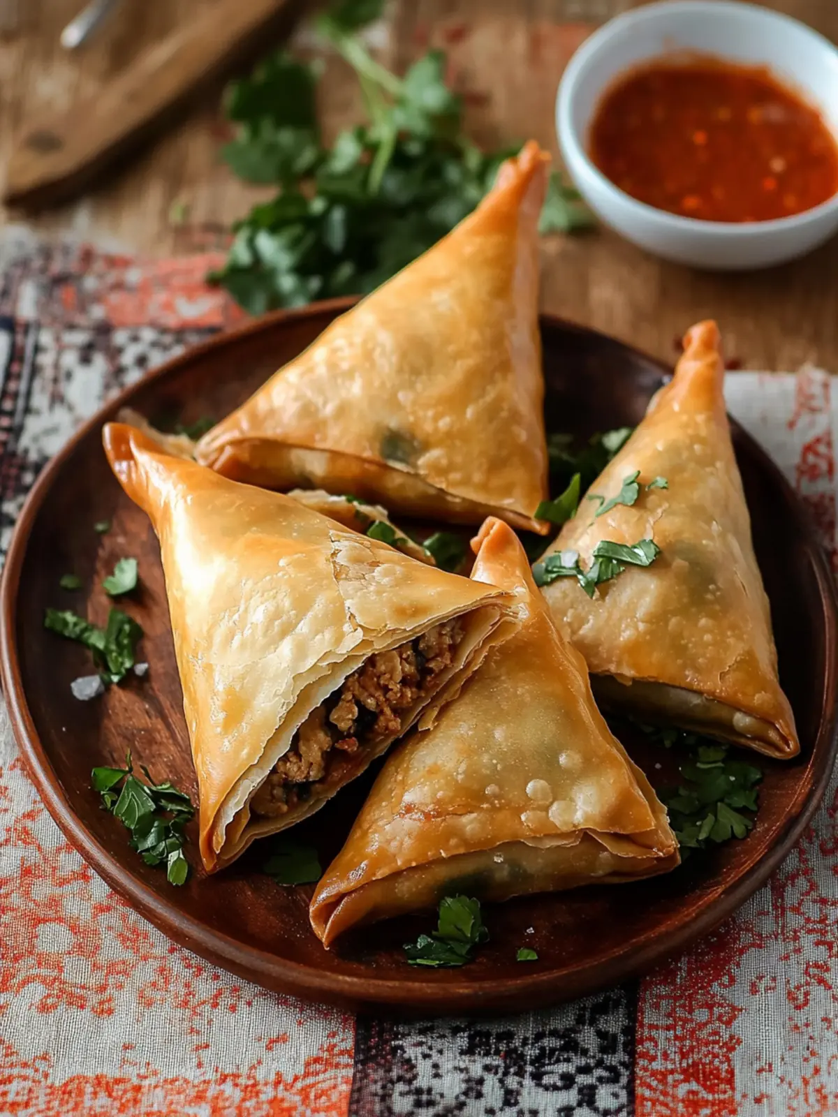 Savory Meat Sambousek - Crispy Middle Eastern Delight 3 Meat Sambousek