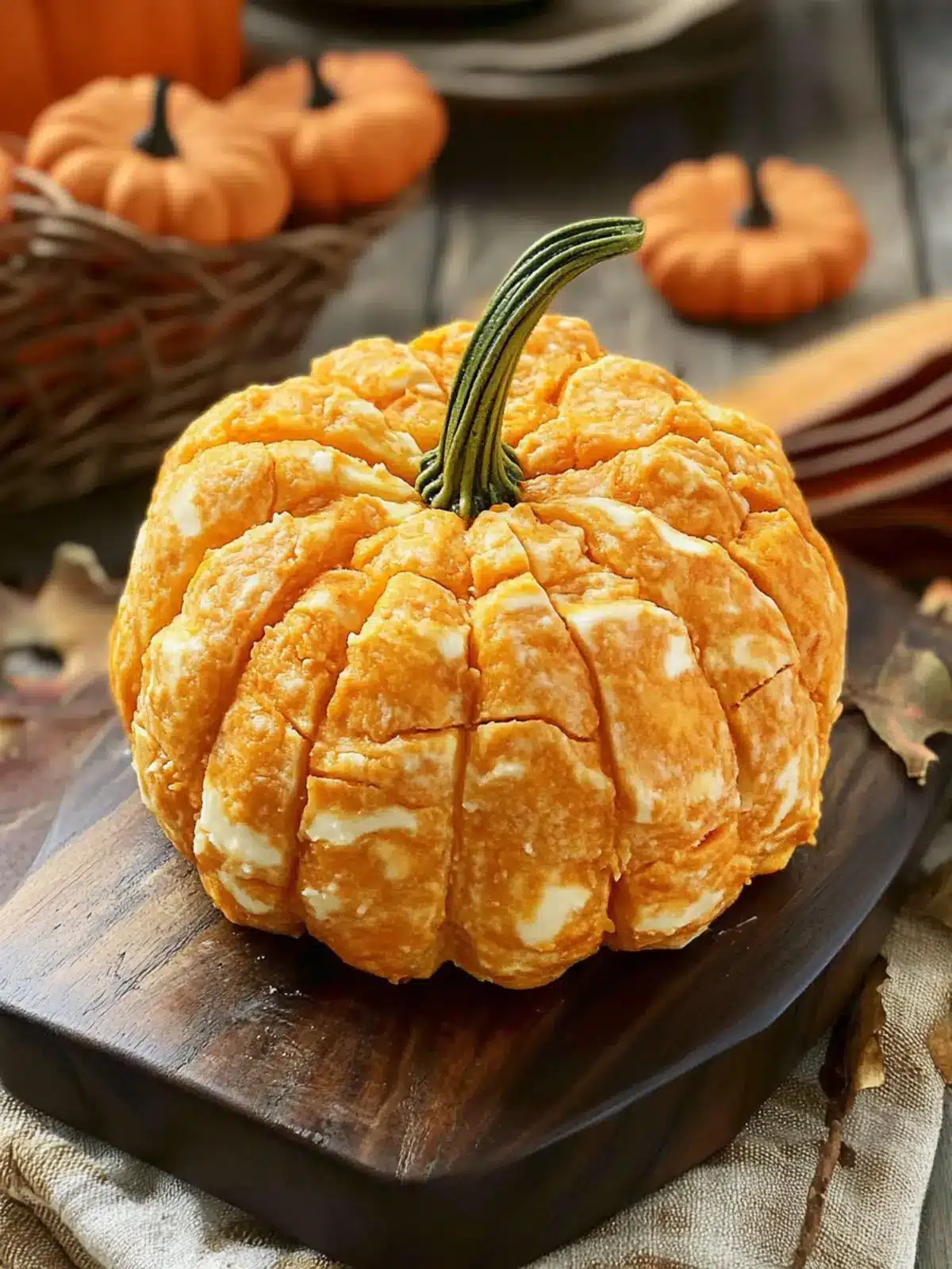 Pumpkin Shaped Cheese Ball for Spooky Delicious Gatherings 5 Pumpkin Shaped Cheese Ball for Halloween or Thanksgiving
