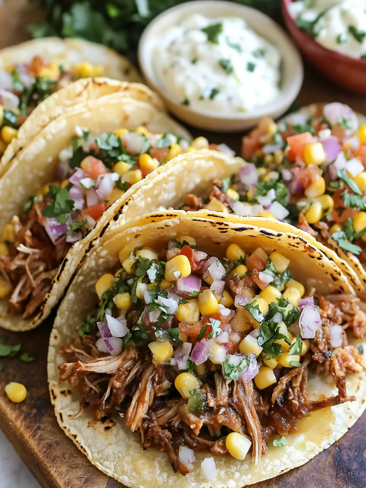 Slow Cooker Carnitas Tacos with Zesty Mexican Corn Salsa 2 Slow Cooker Carnitas Tacos with Mexican Corn Salsa