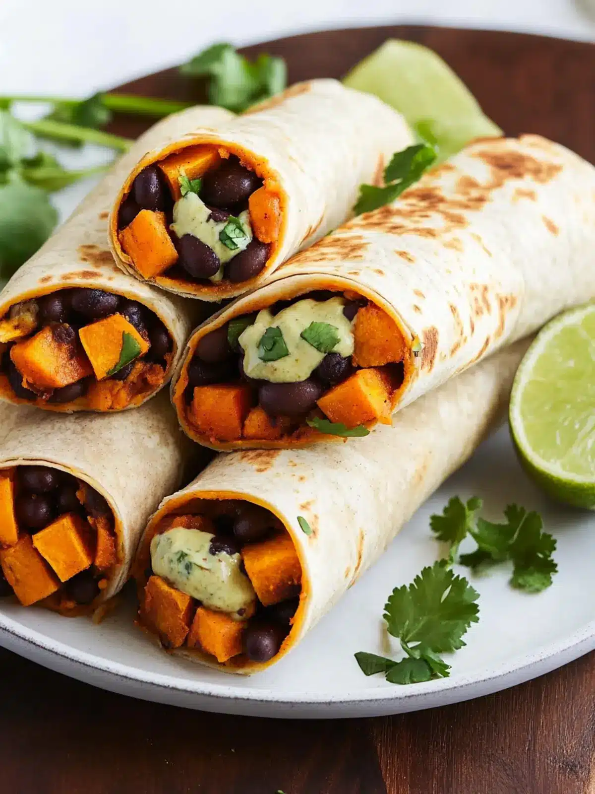 Delicious Black Bean Sweet Potato Burritos with Creamy Avocado 3 Black Bean Sweet Potato Burritos