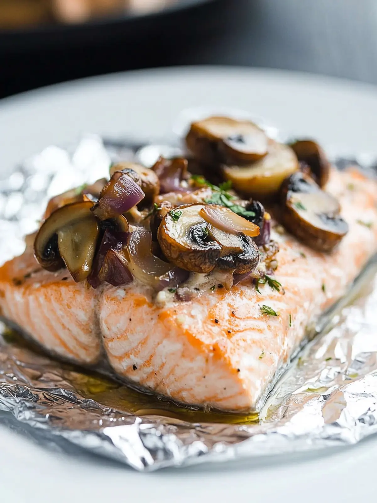 Baked-to-Perfection Salmon Foil Packet with Mushroom & Garlic 5 Baked-to-Perfection Salmon Foil Packet with Mushroom & Garlic Recipe