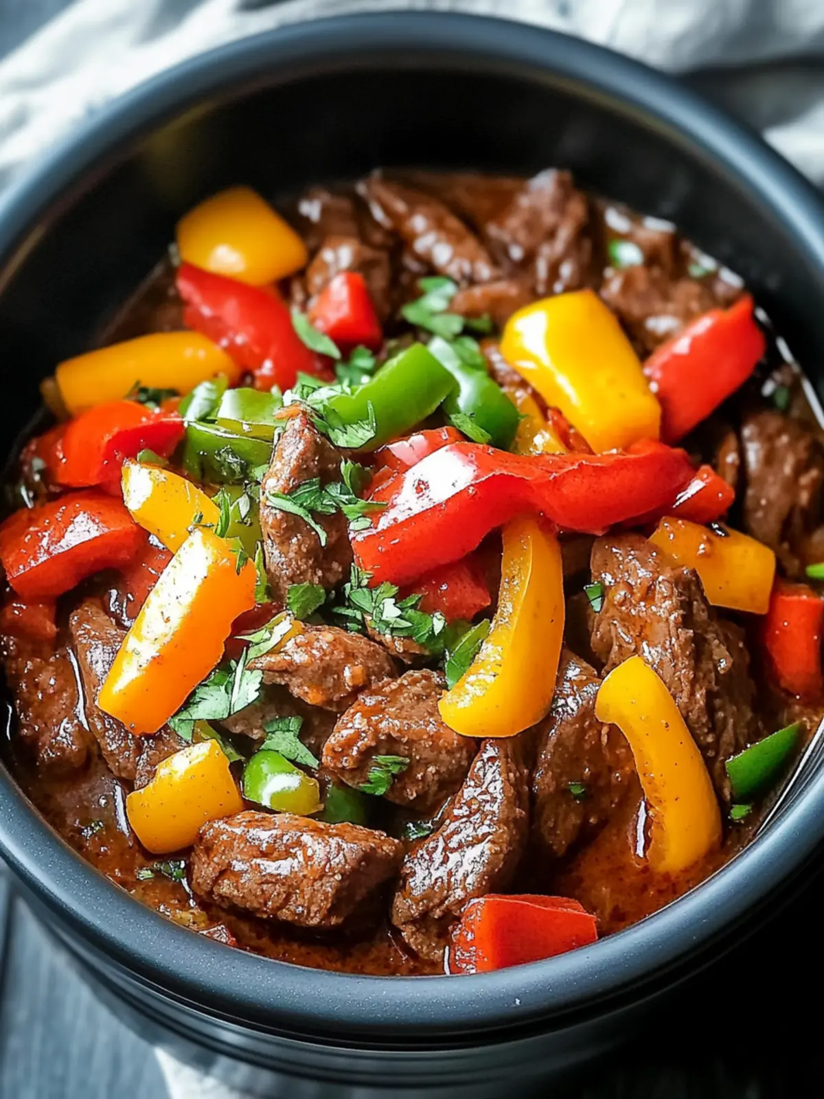 Savory Slow Cooker Pepper Steak: Easy Comfort Food Bliss 2 Savory Slow Cooker Pepper Steak: Effortless Comfort Food Delight
