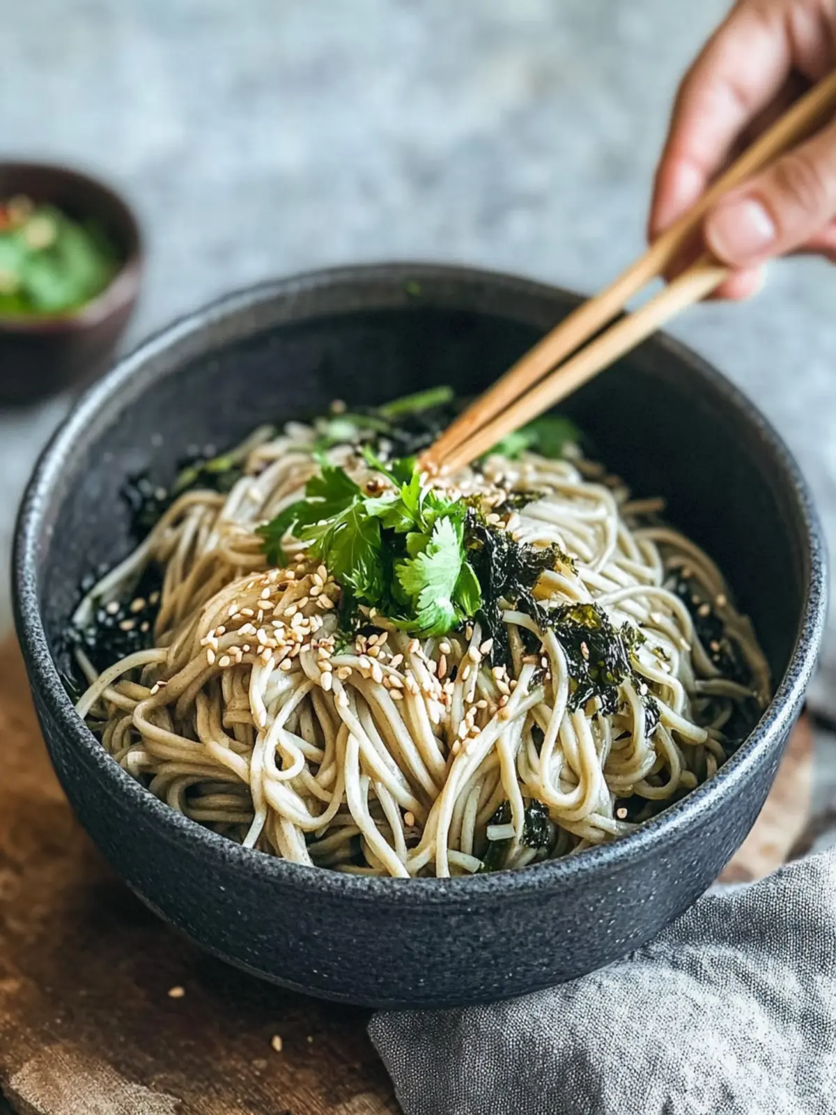 Soba Noodles with Seaweed: A Refreshing Healthy Salad 4 Soba Noodles with Seaweed