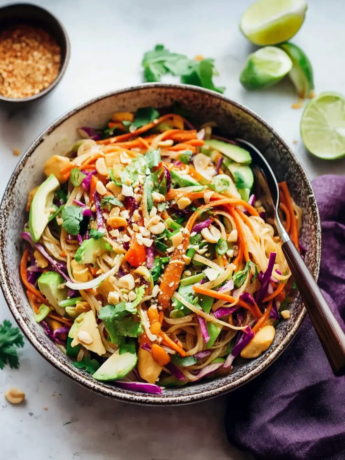 Colorful Raw Vegan Pad Thai Salad to Brighten Your Day 4 Colorful Raw Vegan Pad Thai Salad