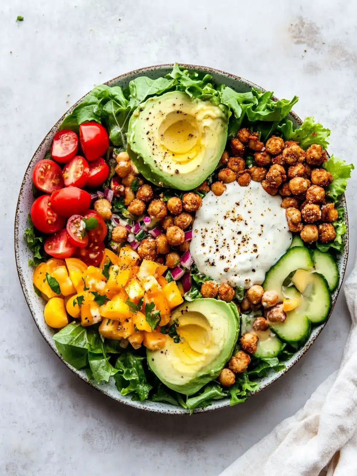 Vibrant Easy Vegan Cobb Salad with Creamy Ranch Dressing 5 Easy Vegan Cobb Salad with Ranch Dressing