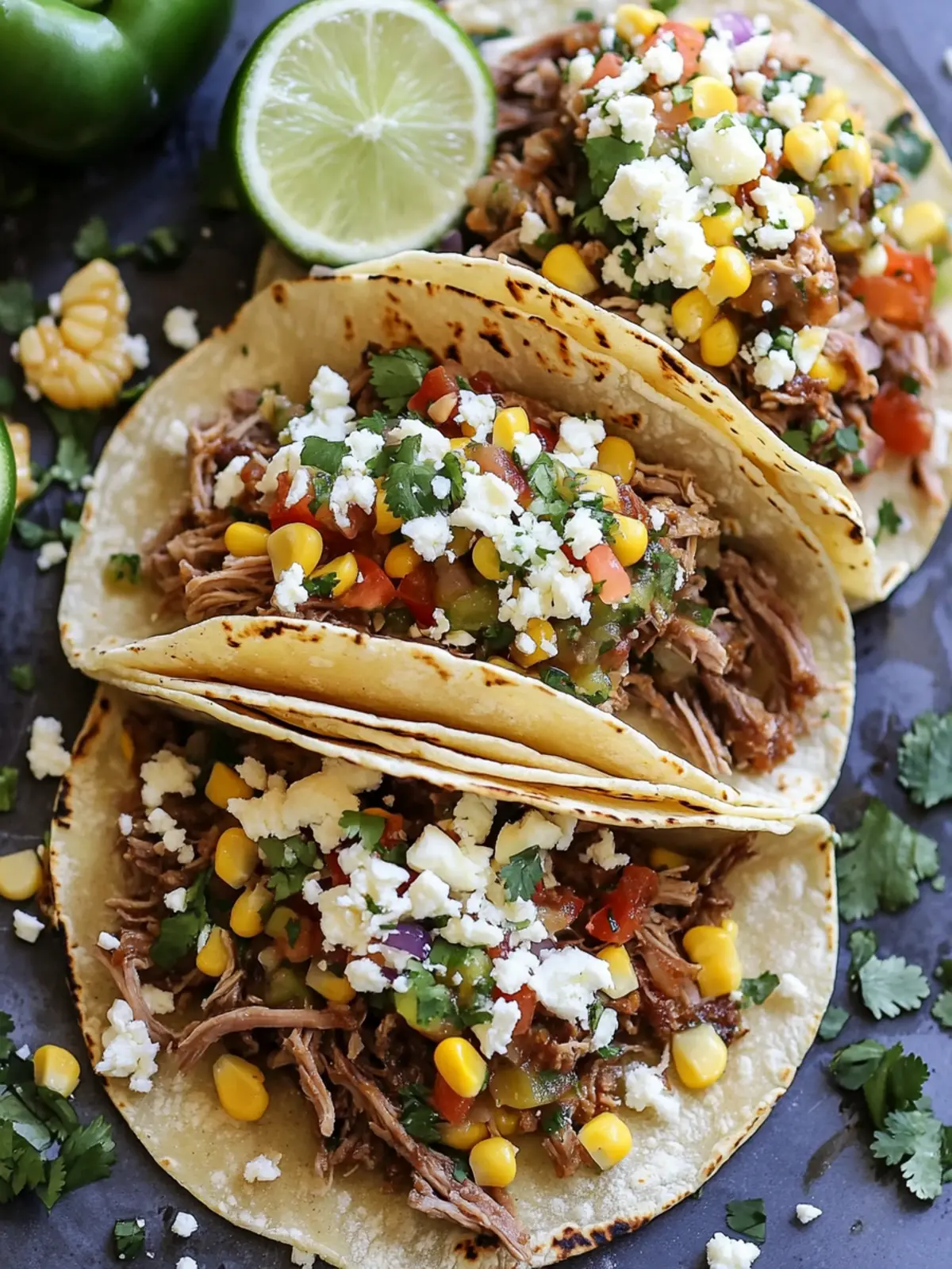 Slow Cooker Carnitas Tacos with Zesty Mexican Corn Salsa 5 Slow Cooker Carnitas Tacos with Mexican Corn Salsa
