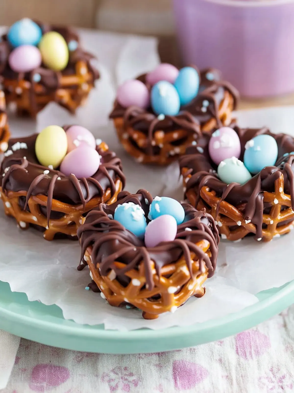 Chocolate-Covered Pretzel Nests: A Fun Festive Treat for Easter 4 Chocolate-Covered Pretzel Nests: A Fun and Festive Easter Treat