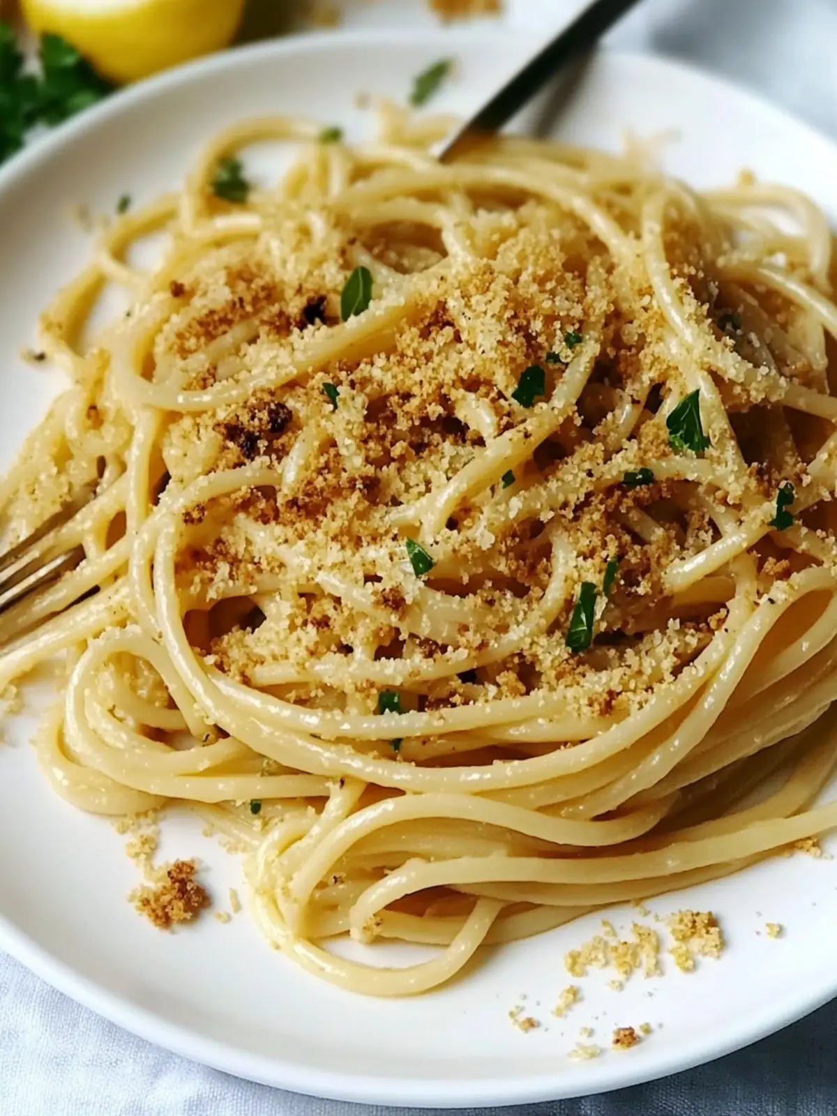 Savory Garlic and Nutritional Yeast Pangrattato Pasta Delight 2 Garlic and Nutritional Yeast Pangrattato Pasta