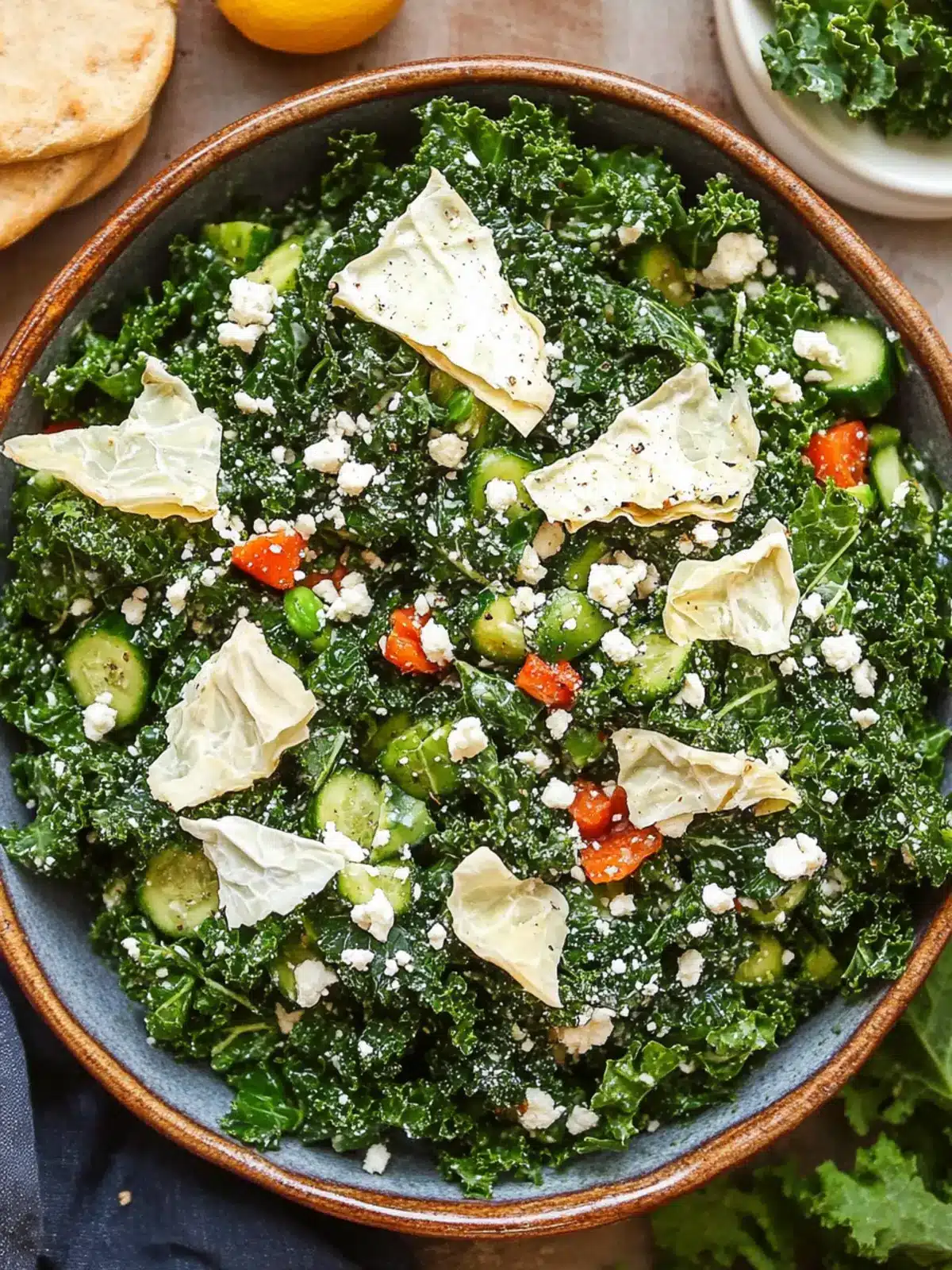 Delicious Spanakopita Kale Salad Loaded with Flavor and Herbs 3 Spanakopita Kale Salad