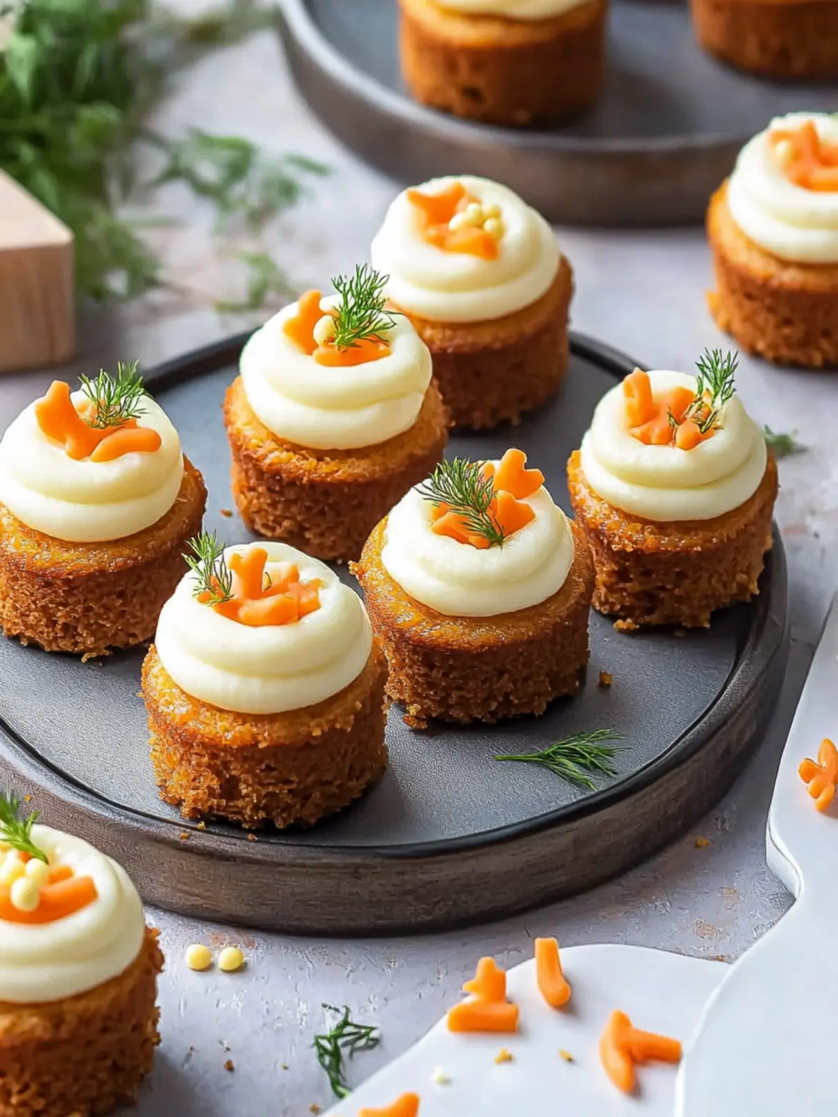Mini Carrot Cakes with Creamy Frosting for Sweet Moments 4 Mini Carrot Cakes