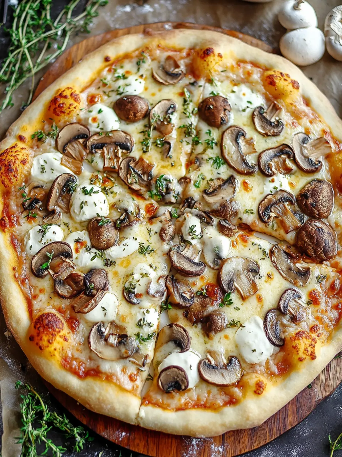 Deliciously Cheesy White Mushroom Pizza for Easy Dinners 2 White Mushroom Pizza