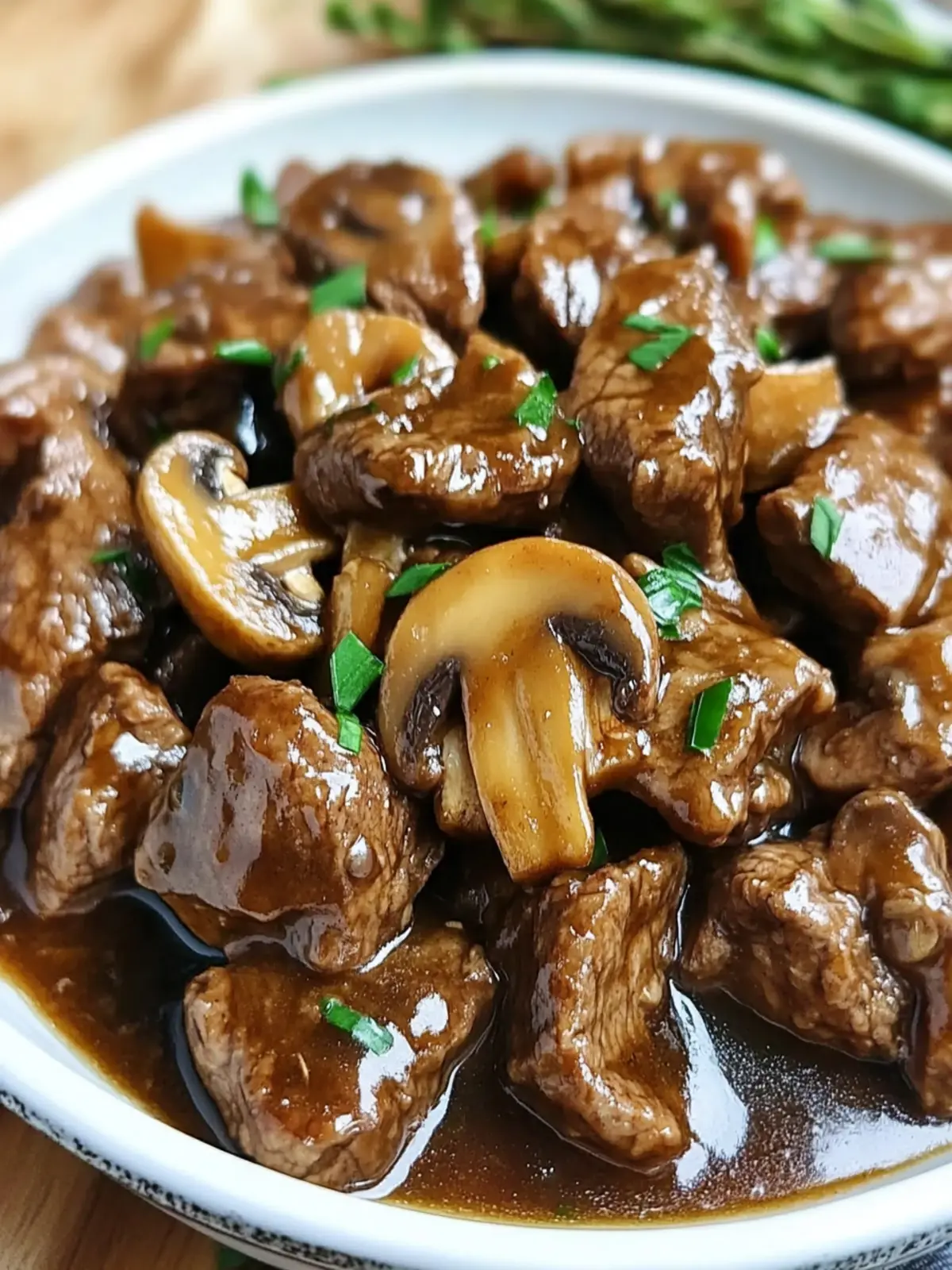 Keto Low Carb Asian Beef Tips with Mushroom Gravy Bliss 4 Keto Low Carb Asian Beef Tips with Mushroom Gravy
