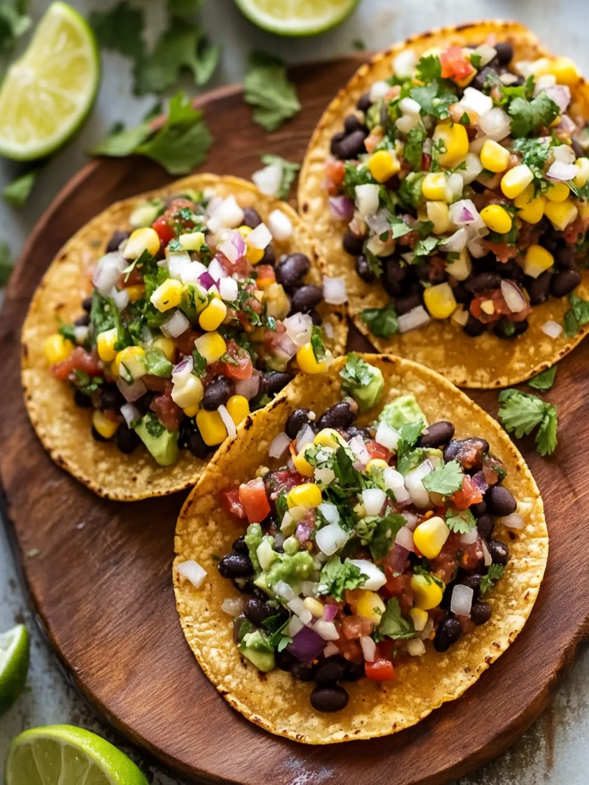 Savor Crispy Black Bean Tostadas with Mexican Corn Salsa 2 Black Bean Tostadas with Mexican Corn Salsa
