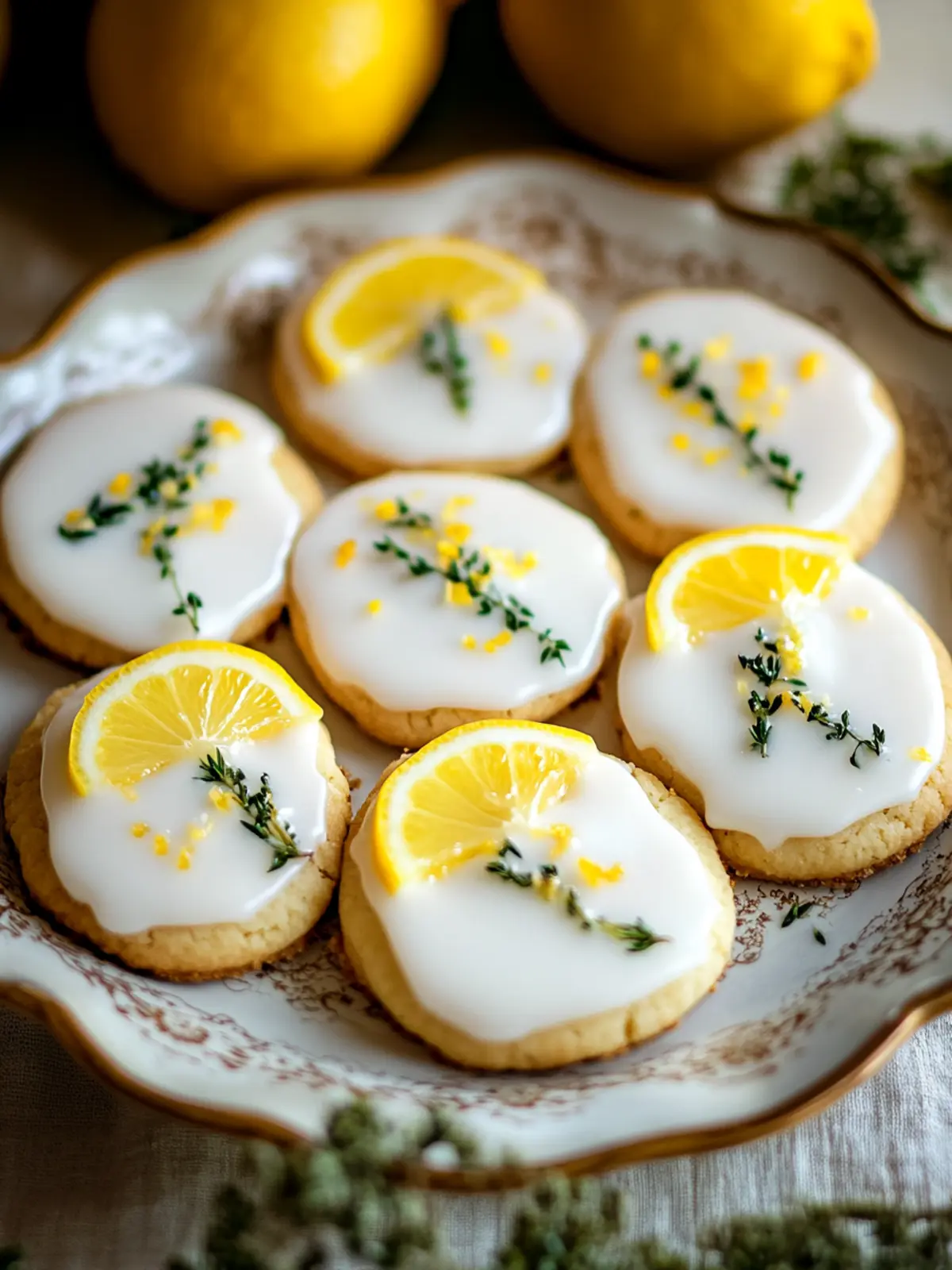 Lemon Thyme Tea Cookies with Icing for a Refreshing Treat 4 Lemon Thyme Tea Cookies with Lemon Icing