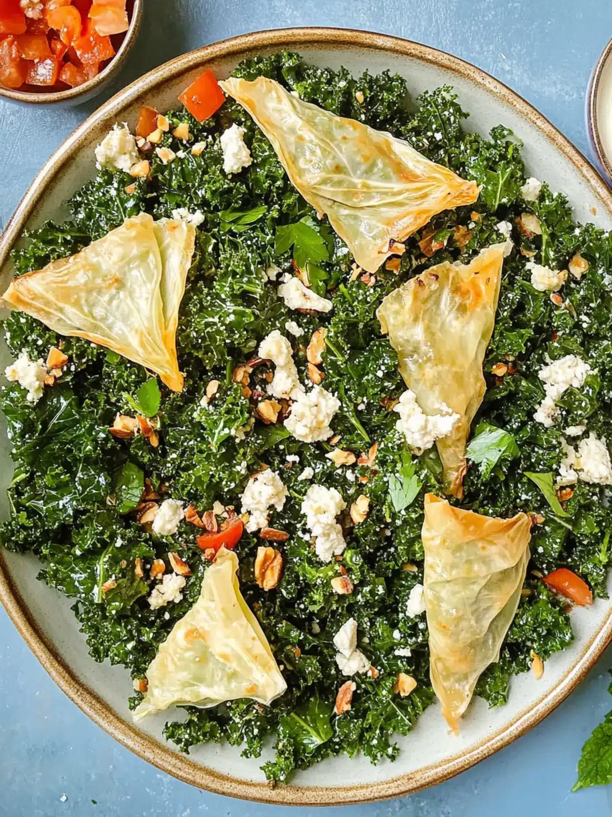 Delicious Spanakopita Kale Salad Loaded with Flavor and Herbs 2 Spanakopita Kale Salad