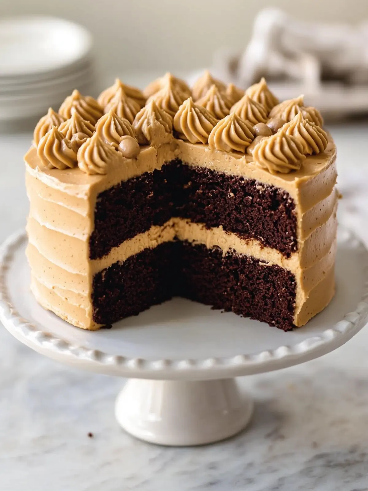 Indulge in Chocolate Layer Cake with Creamy Peanut Butter Frosting 5 Chocolate Layer Cake with Creamy Peanut Butter Frosting