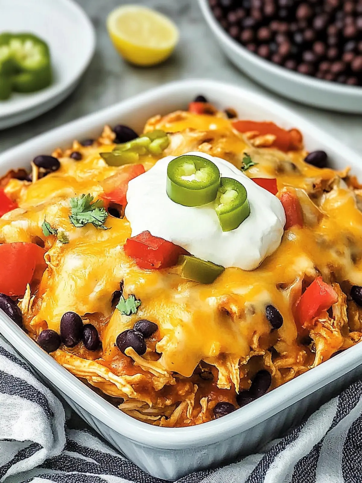 Cheesy Chicken Taco Casserole with Black Beans for Busy Nights 4 Cheesy Chicken Taco Casserole with Black Beans