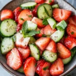 Cucumber Strawberry Salad with Watermelon Bliss for Summer 2 Cucumber Strawberry Salad