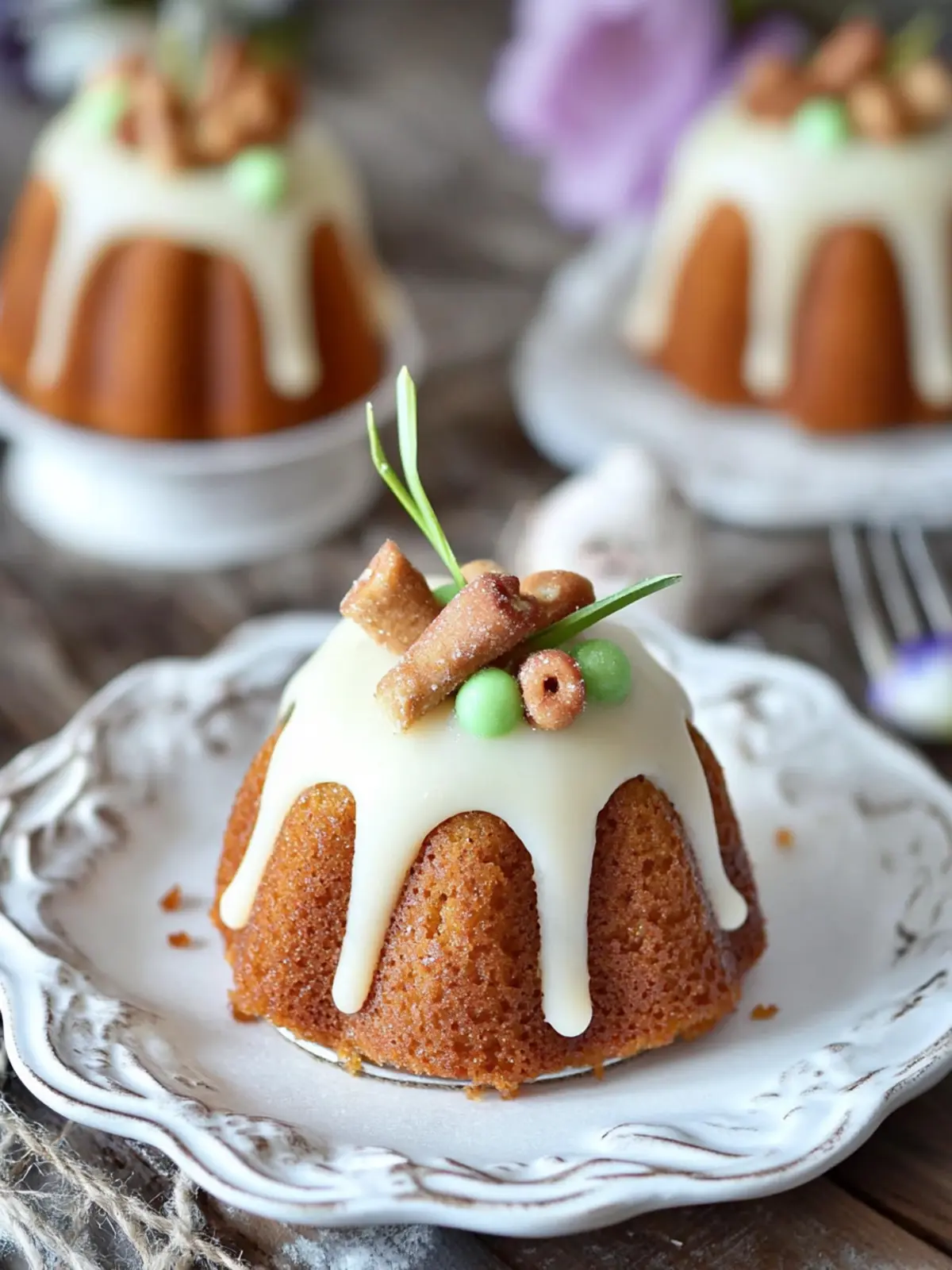 Delicious Mini Bundt Carrot Cakes for a Healthier Easter Treat 4 Mini Bundt Carrot Cakes