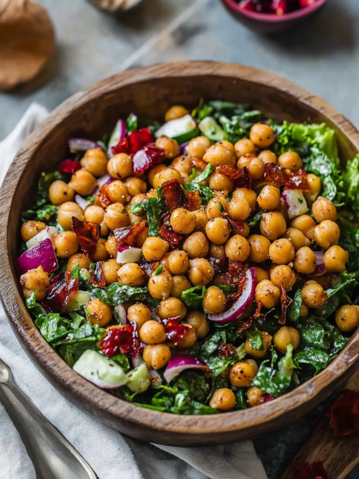 Delicious Roasted Chickpea Fall Salad with Apple Cider Vinaigrette 5 Roasted Chickpea Fall Salad