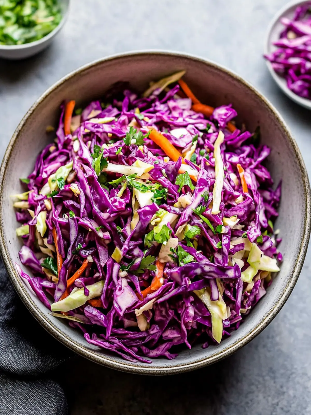 Crunchy Red Cabbage Coleslaw with No Mayo - Quick & Easy Delight 4 Red Cabbage Coleslaw with No Mayo (Quick + Easy)