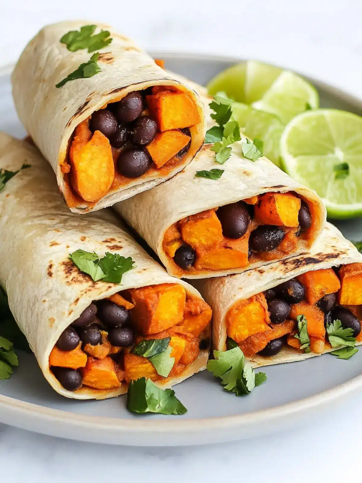 Delicious Black Bean Sweet Potato Burritos with Creamy Avocado 2 Black Bean Sweet Potato Burritos