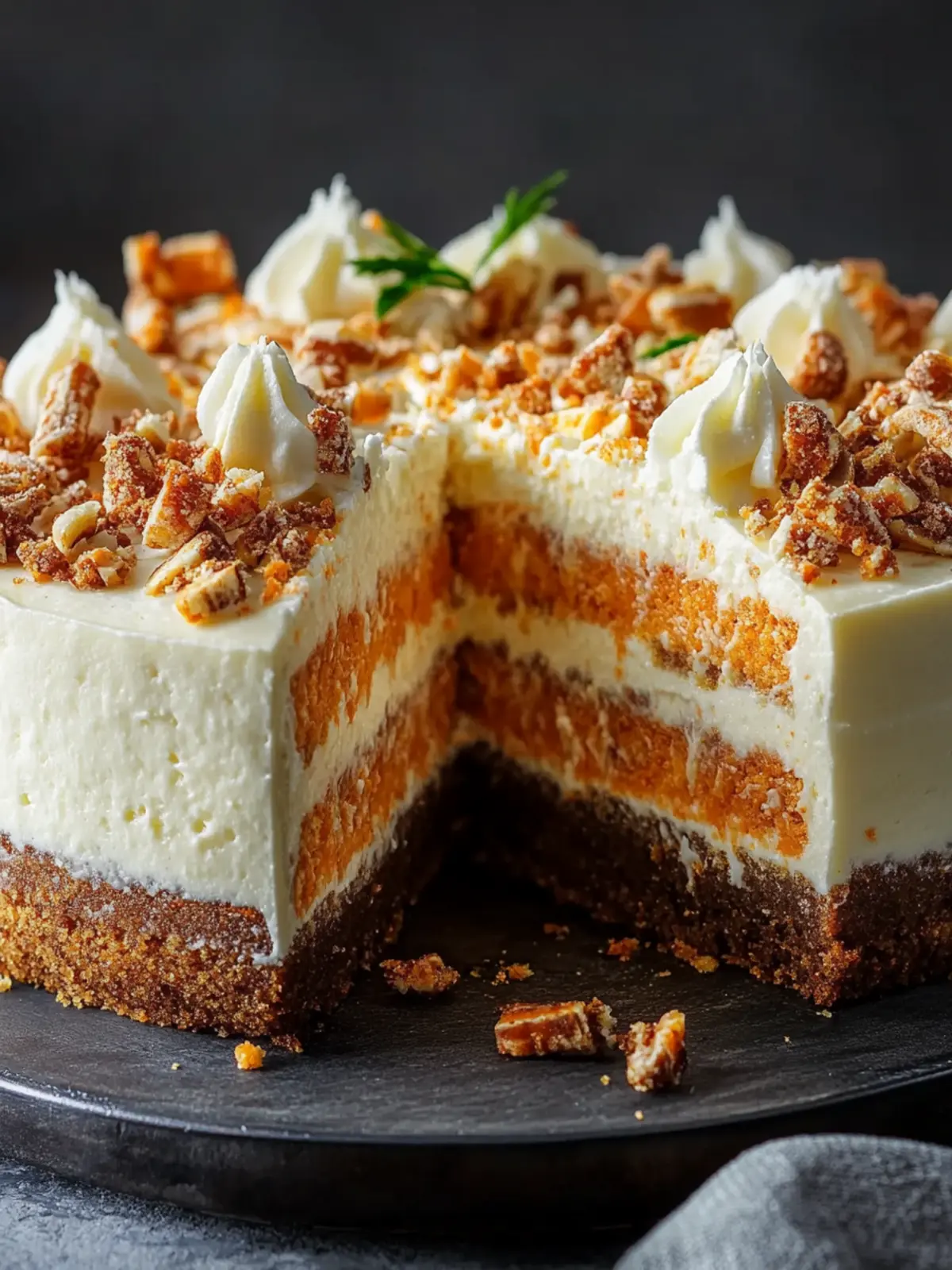 Carrot Cake Cheesecake with Creamy Topping for Sweet Moments 2 Carrot Cake Cheesecake with Creamy Topping