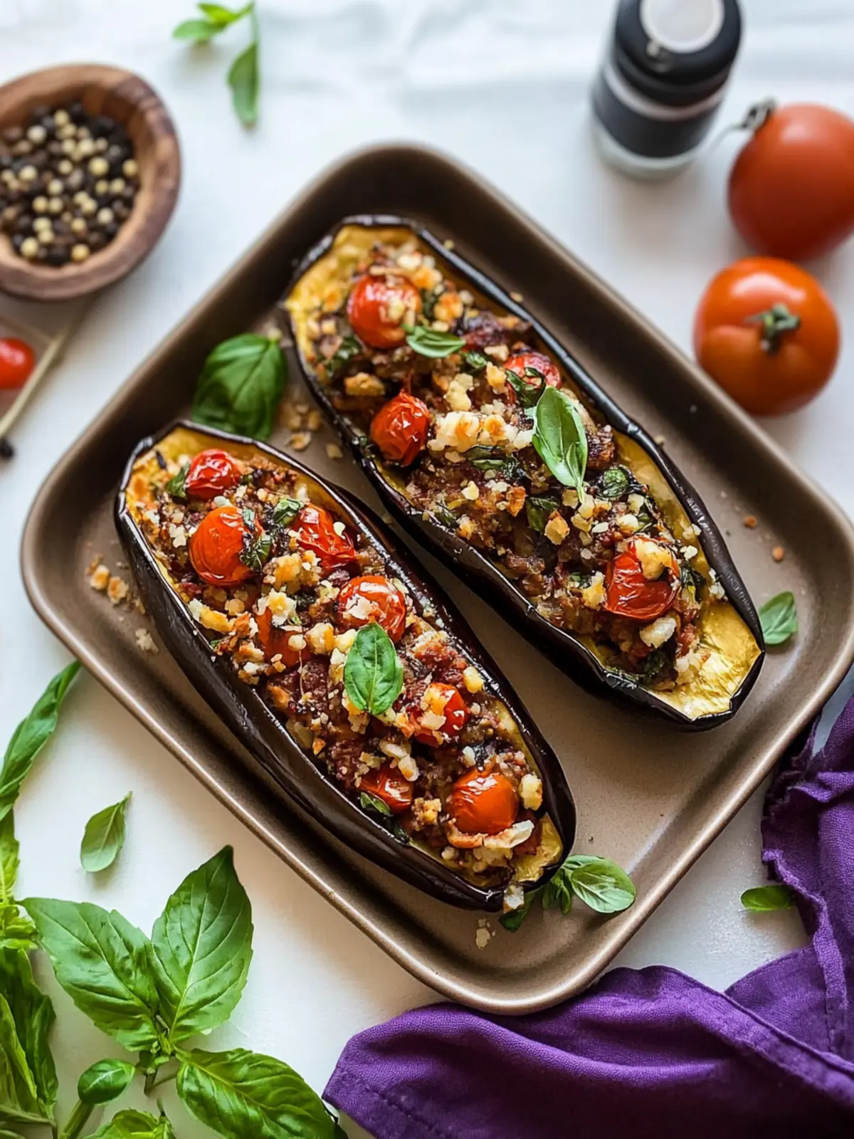 Vegan Stuffed Eggplant: Quick Mediterranean Delight for All 5 Vegan Stuffed Eggplant