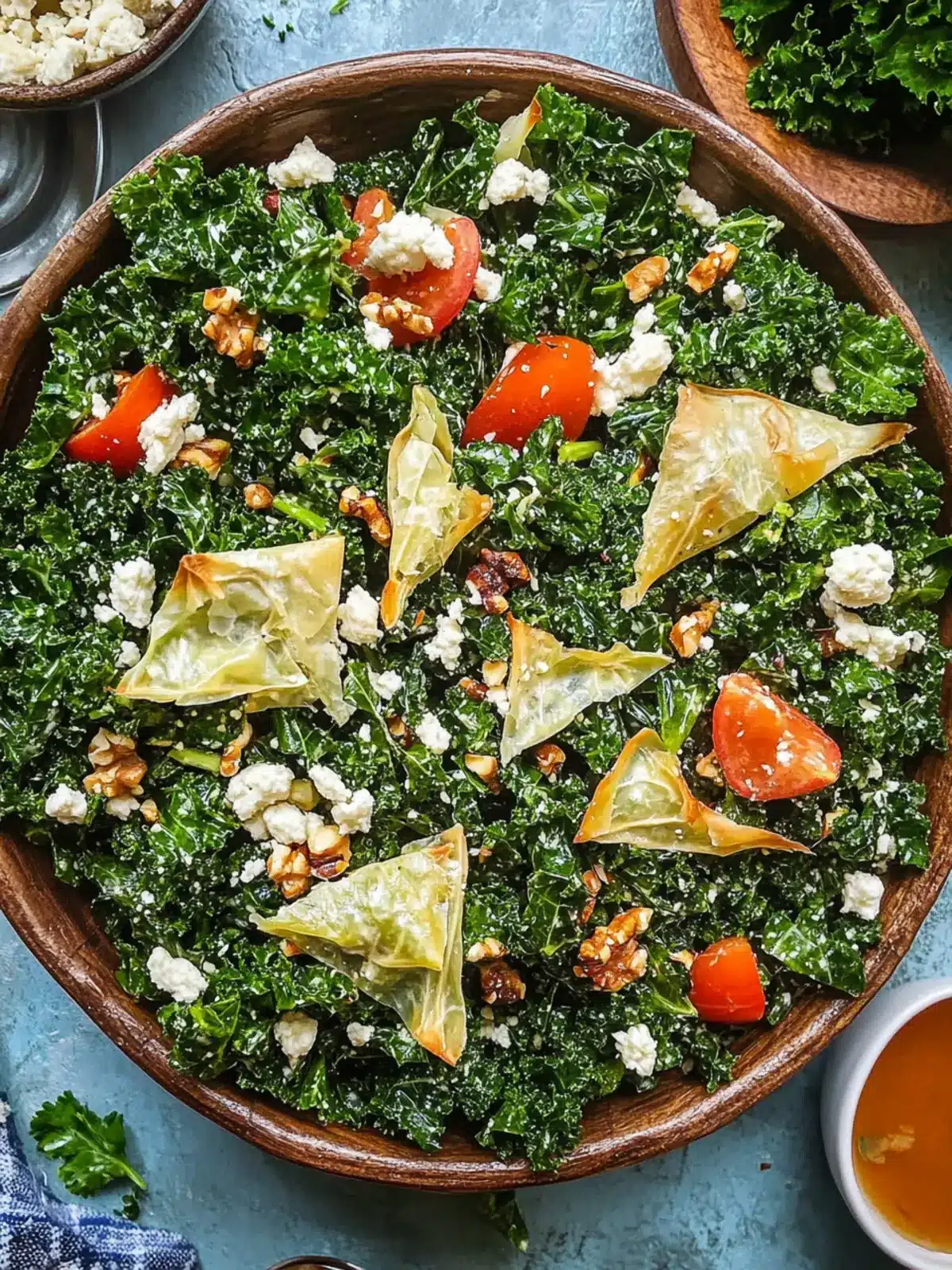 Delicious Spanakopita Kale Salad Loaded with Flavor and Herbs 5 Spanakopita Kale Salad