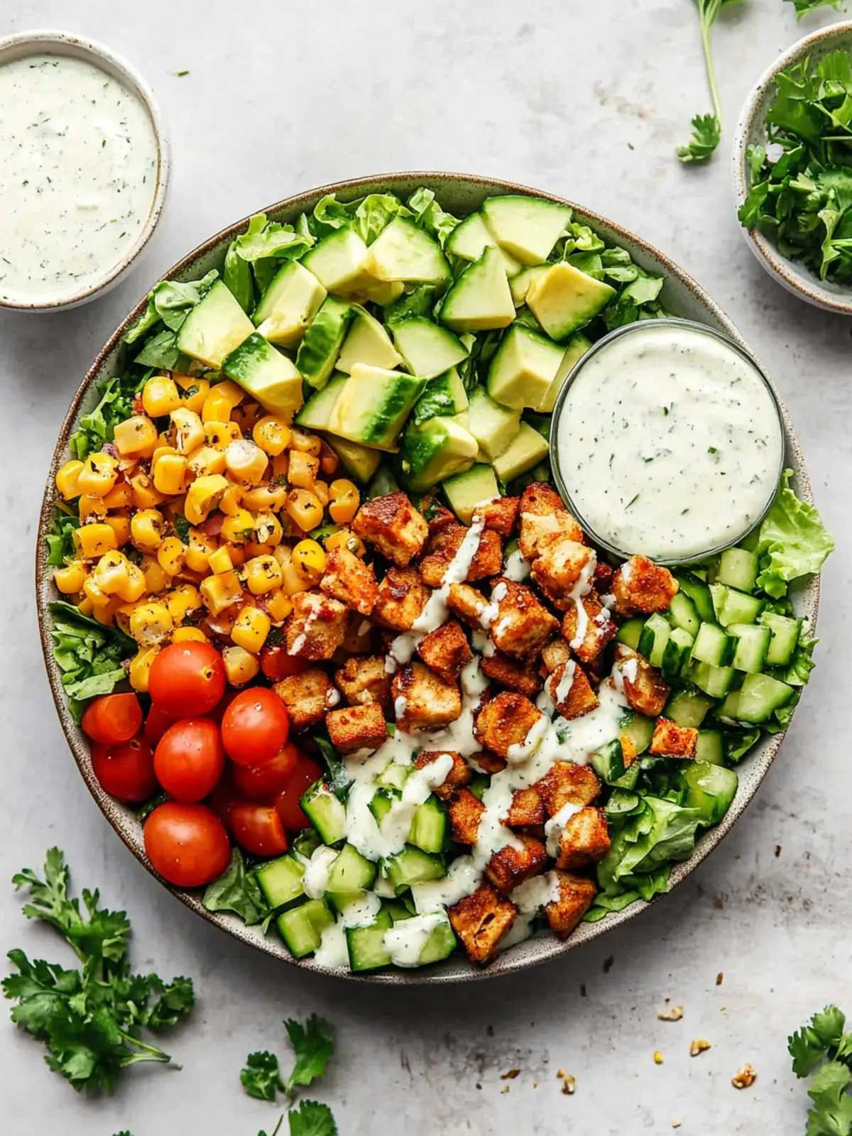Vibrant Easy Vegan Cobb Salad with Creamy Ranch Dressing 3 Easy Vegan Cobb Salad with Ranch Dressing