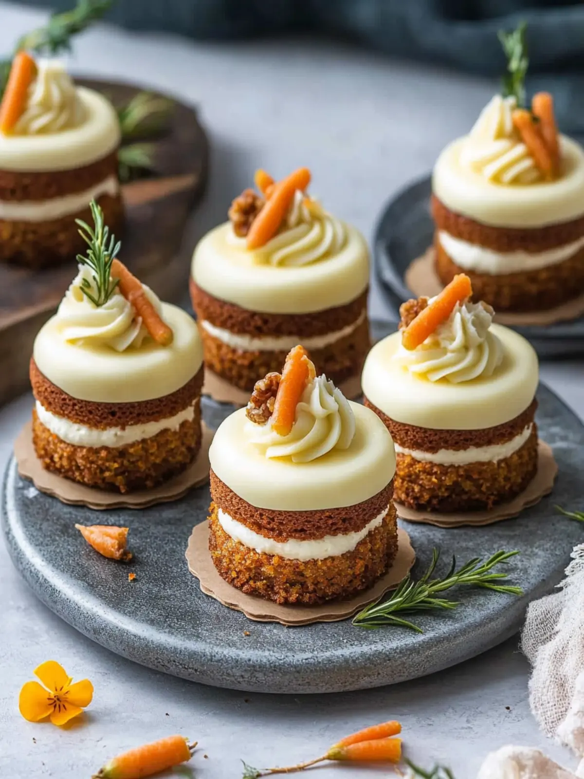 Mini Carrot Cakes with Creamy Frosting for Sweet Moments 2 Mini Carrot Cakes