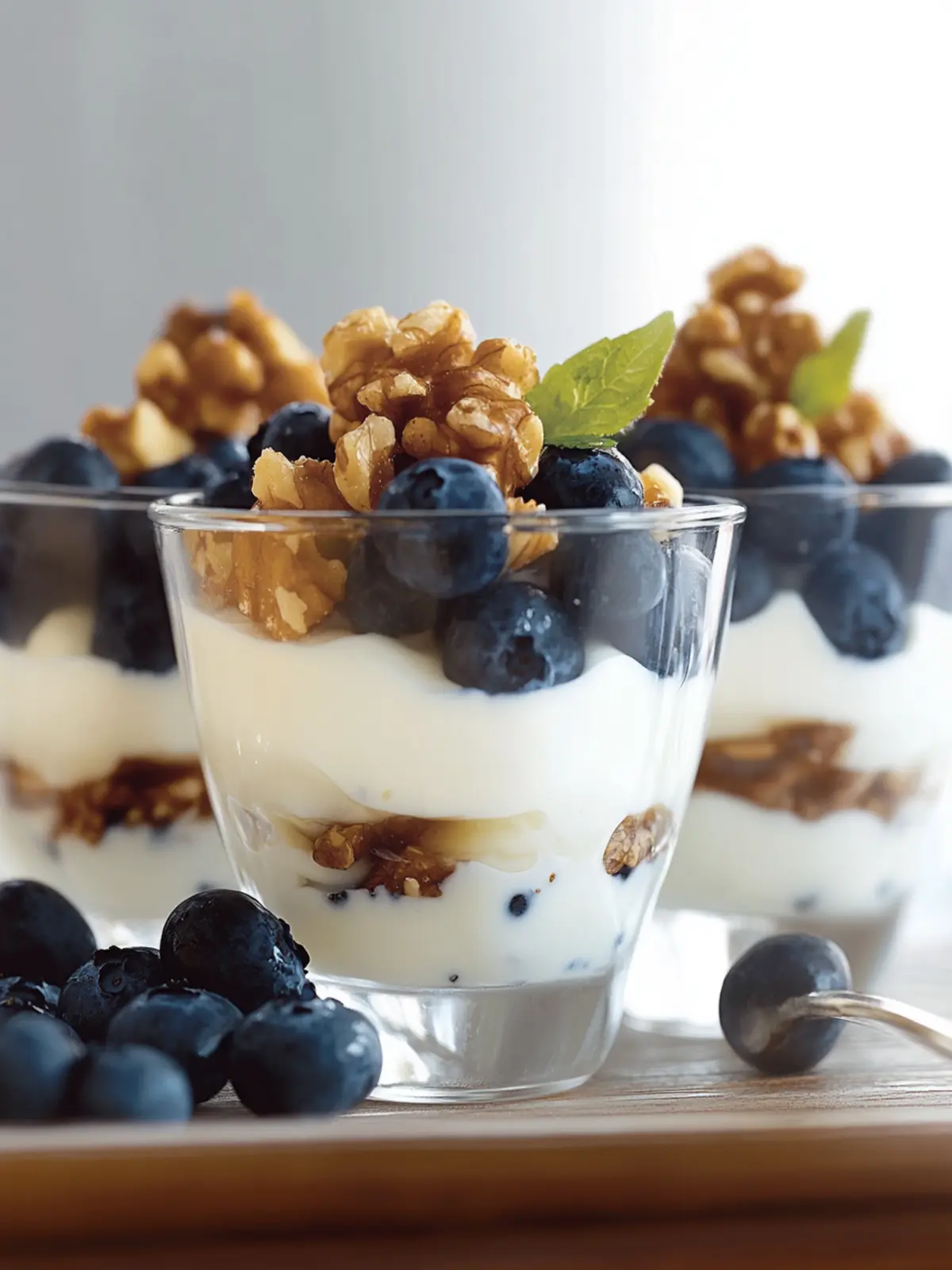 Lemon Yogurt Parfaits with Blueberries & Honey-Glazed Walnuts Delight 2 Lemon Yogurt Parfaits with Blueberries & Honey-Glazed Walnuts