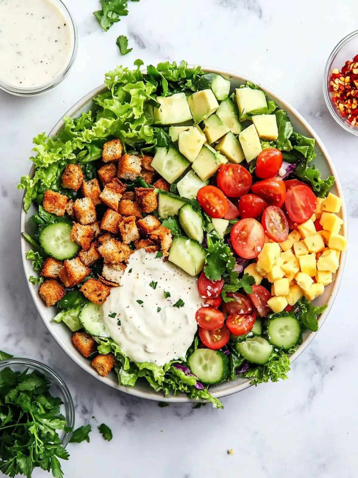 Vibrant Easy Vegan Cobb Salad with Creamy Ranch Dressing 2 Easy Vegan Cobb Salad with Ranch Dressing