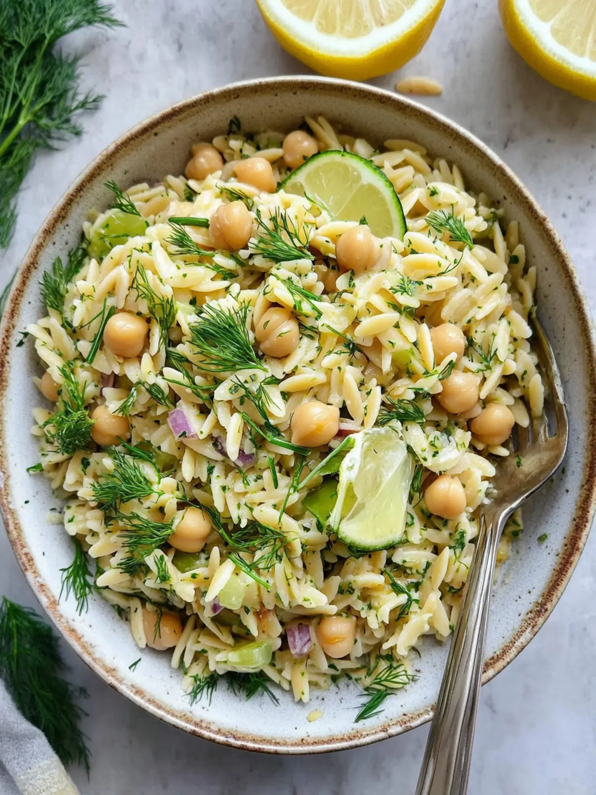 Delicious Lemon Dill Chickpea Orzo Salad for Healthy Living 4 Lemon Dill Chickpea Orzo Salad