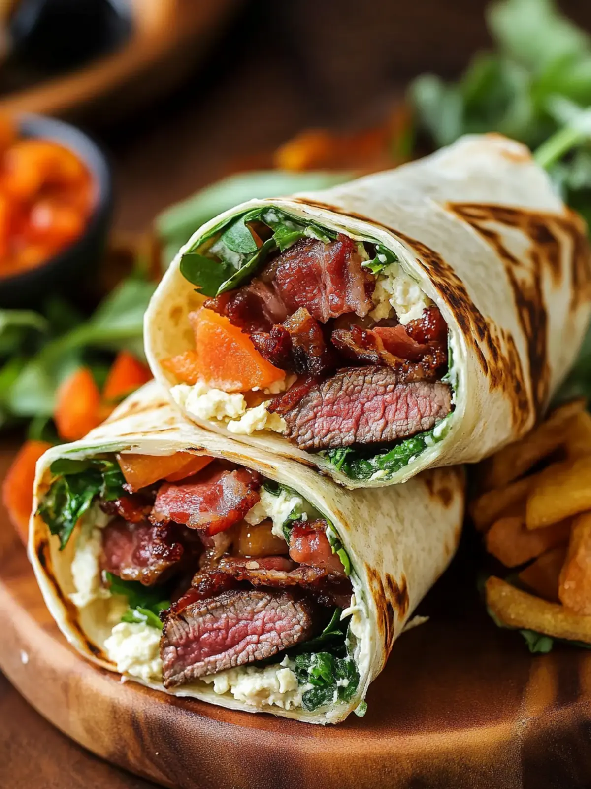 Bacon Steak Wraps with Blue Cheese Bliss in Every Bite 2 Bacon Steak Wraps