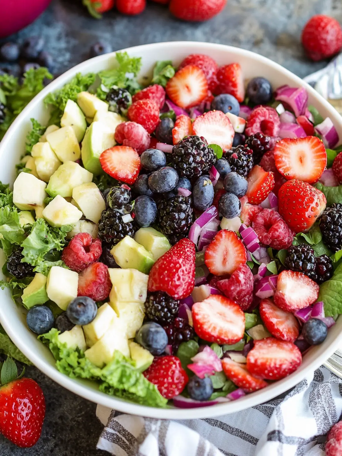 Berry Salad with Sweet Vidalia Onion Dressing for Summer Bliss 3 Berry Salad with Sweet Vidalia Onion Dressing