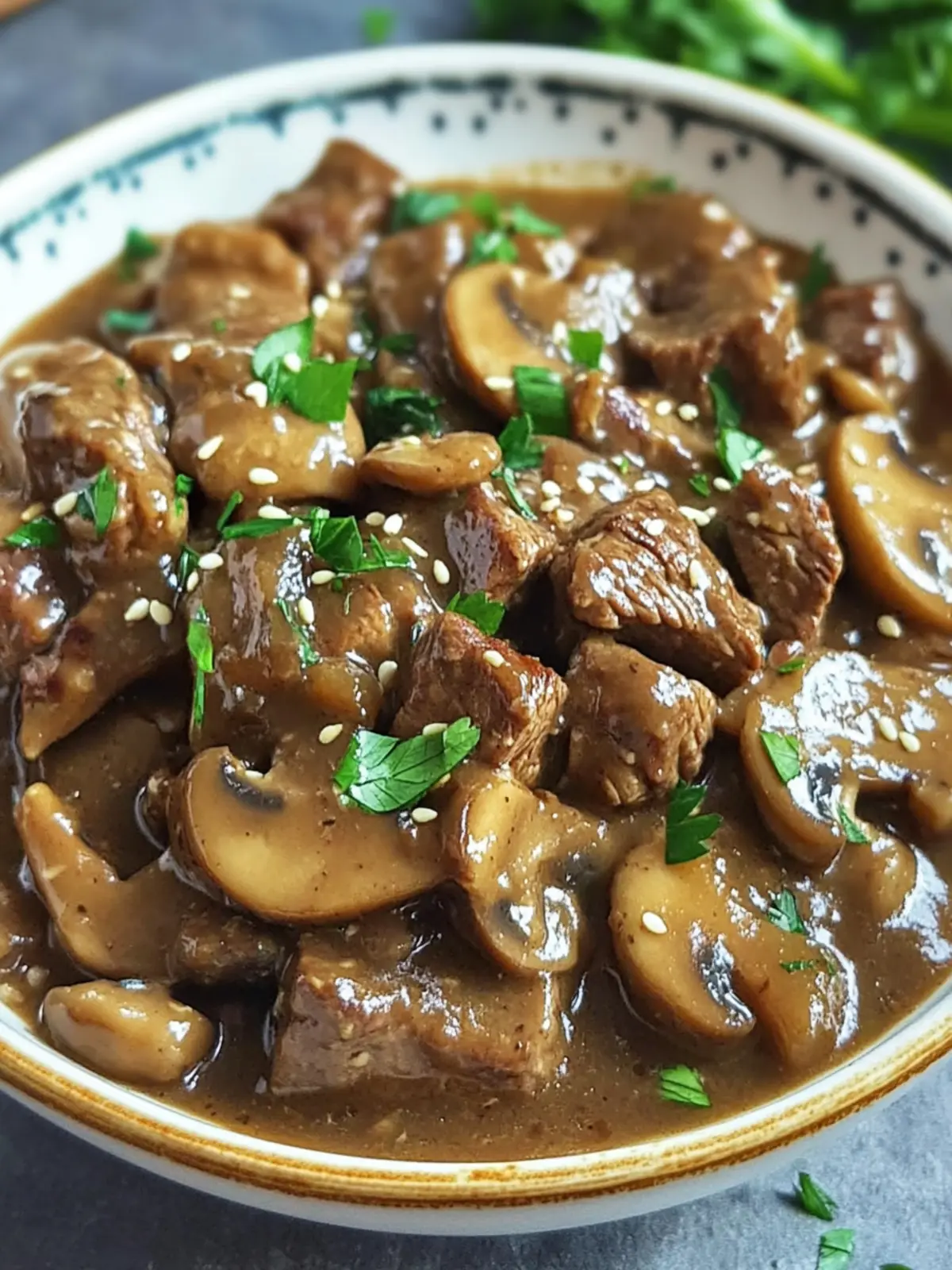 Keto Low Carb Asian Beef Tips with Mushroom Gravy Bliss 3 Keto Low Carb Asian Beef Tips with Mushroom Gravy