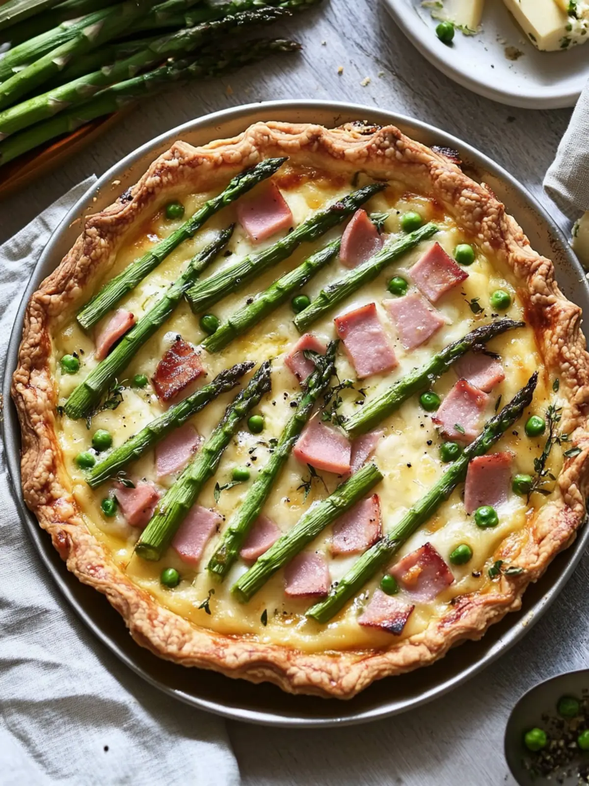 Delicious Ham, Asparagus & Gruyère Tart for Effortless Brunch 4 Recipe: Ham, Asparagus & Gruyère Tart