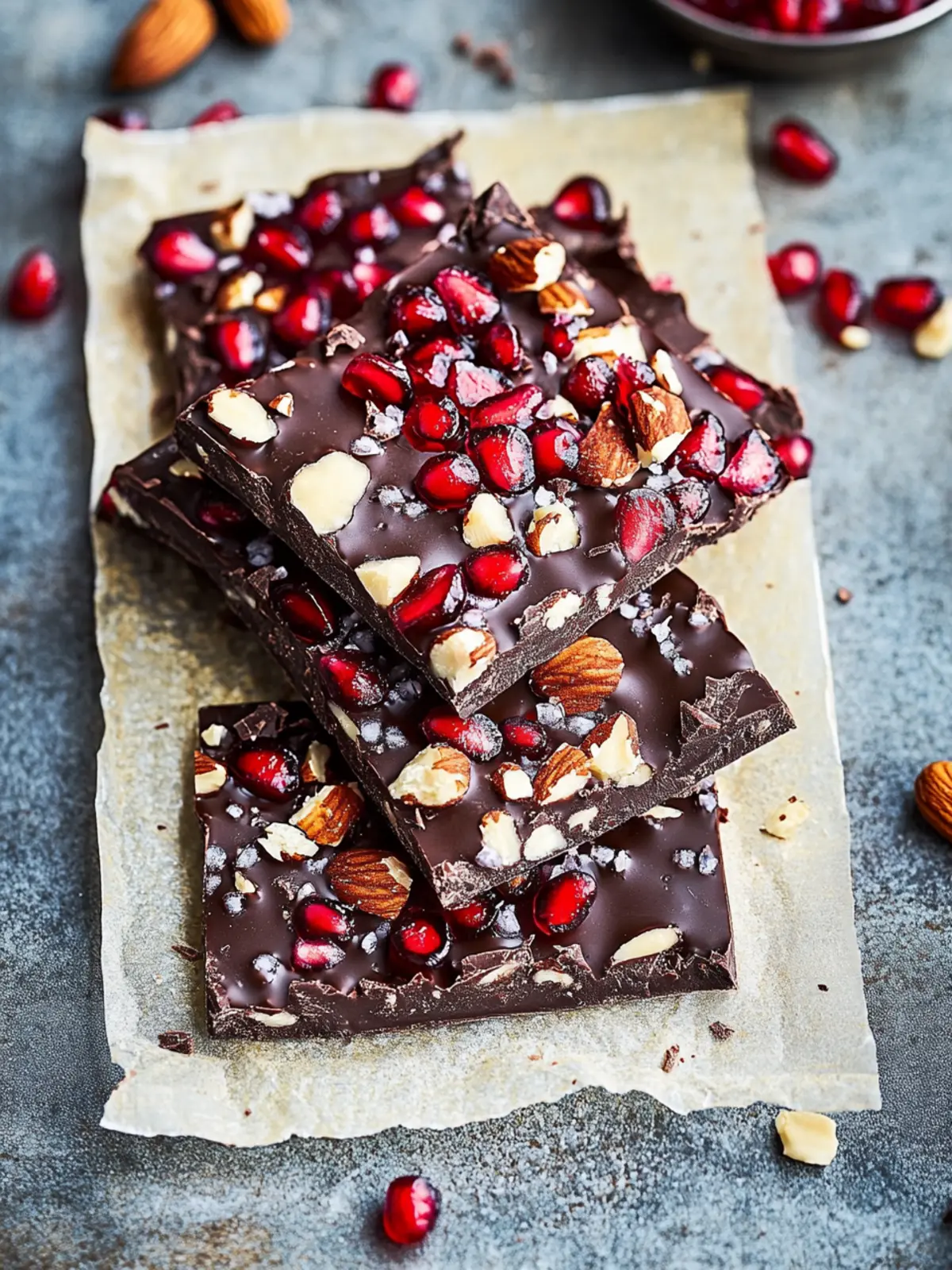 Delicious Chocolate Pomegranate Walnut Bark in 30 Minutes 3 Chocolate Pomegranate Walnut Bark