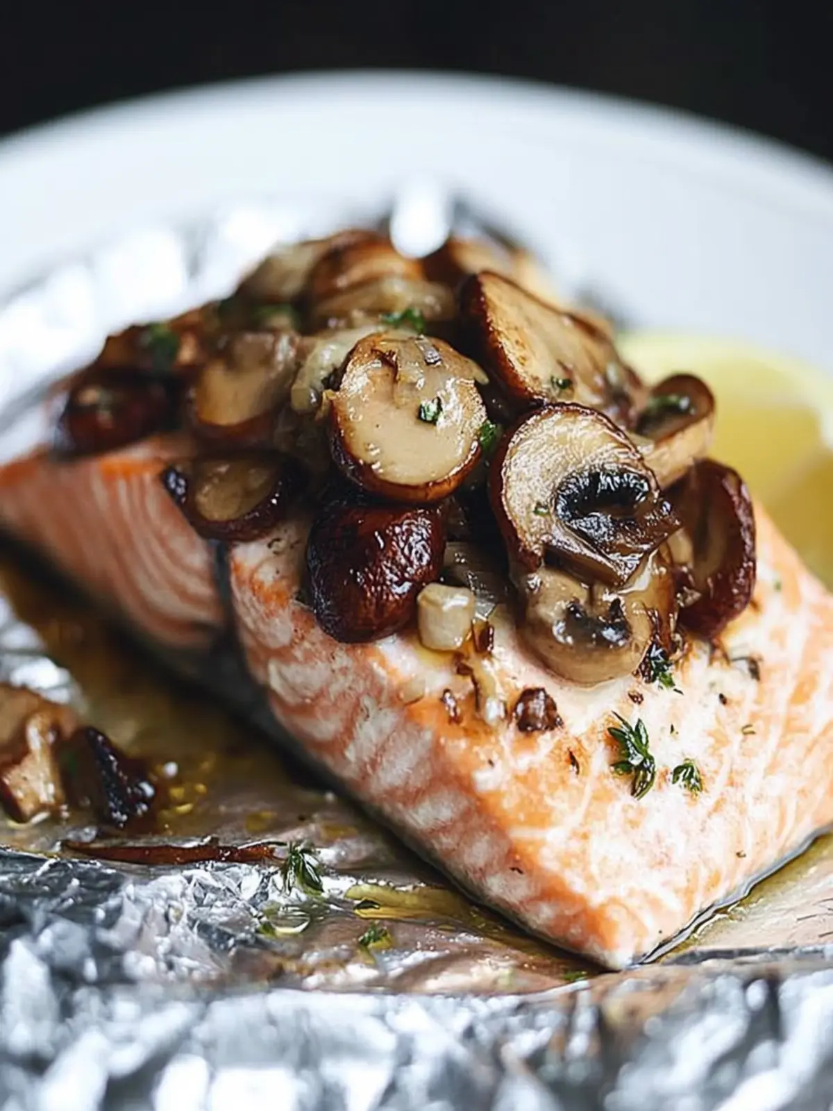 Baked-to-Perfection Salmon Foil Packet with Mushroom & Garlic 2 Baked-to-Perfection Salmon Foil Packet with Mushroom & Garlic Recipe