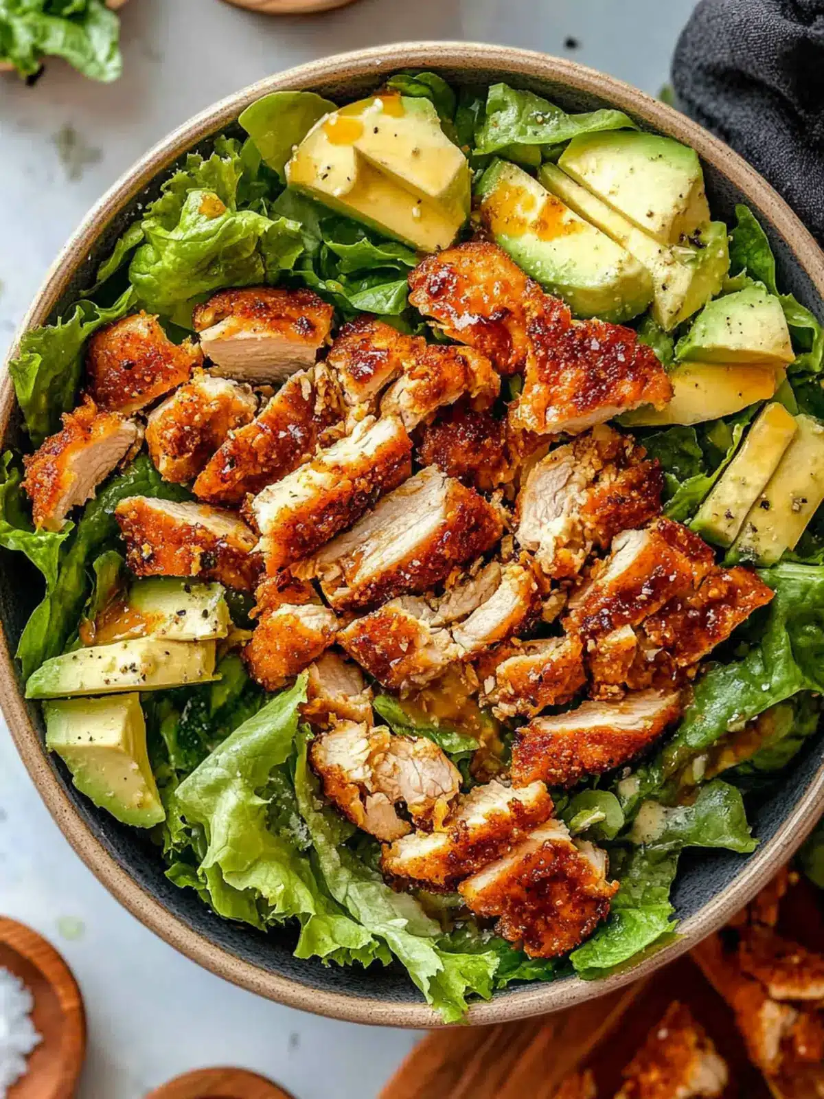 Crispy Hot Honey Chicken Caesar Salad You’ll Crave Every Time 5 Crispy Hot Honey Chicken Caesar Salad