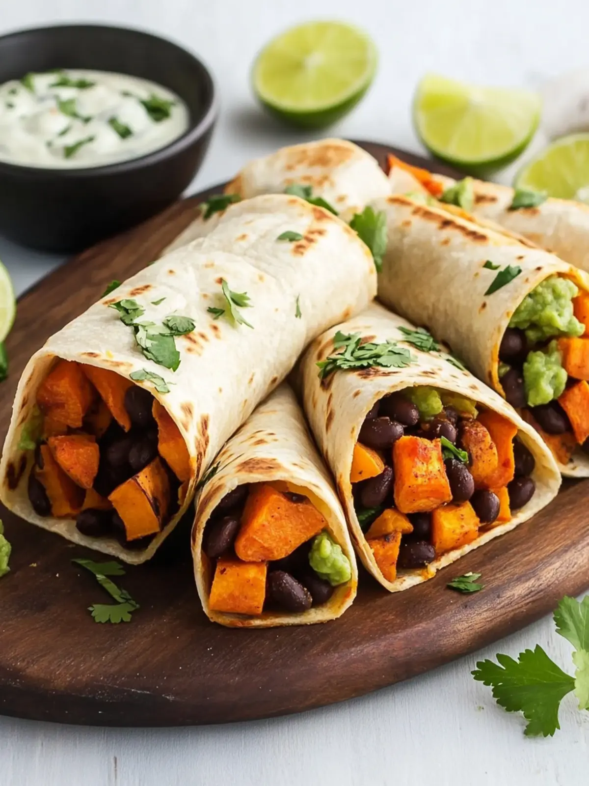 Delicious Black Bean Sweet Potato Burritos with Creamy Avocado 5 Black Bean Sweet Potato Burritos