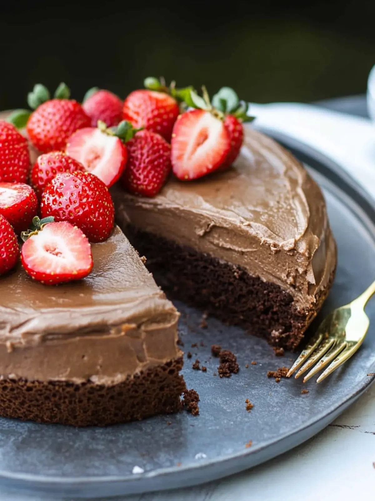 Indulge in Chocolate Mousse Cake With Strawberries for Passover 3 Chocolate Mousse Cake With Strawberries (Kosher for Passover)