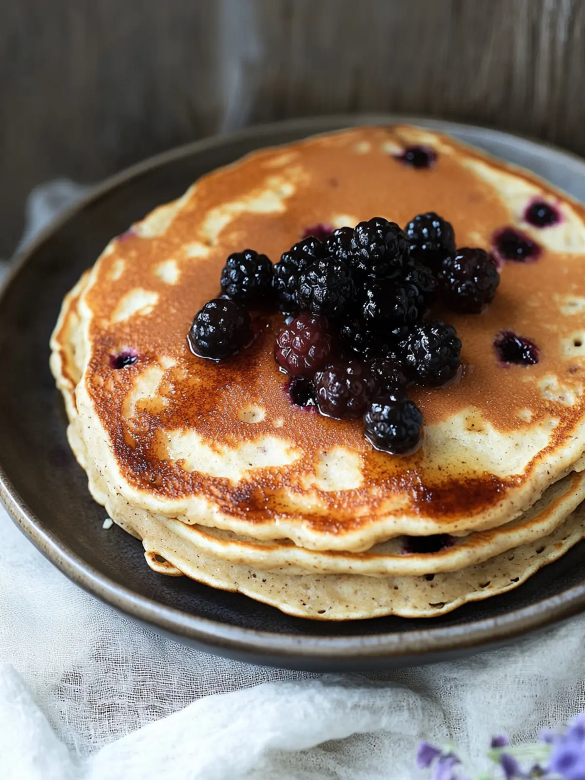 Wholesome Oatmeal Blackcurrant Pancakes for Brain Power 5 Oatmeal Blackcurrant Pancakes